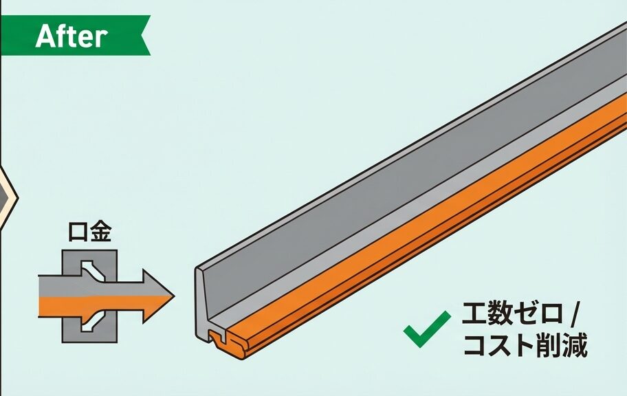 硬質部品と軟質パッキンの一体成形で接着工程を完全廃止｜押出成形.com｜プラスチック押出成形の試作・量産・二次加工