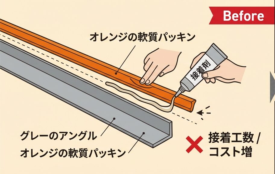 硬質部品と軟質パッキンの一体成形で接着工程を完全廃止｜押出成形.com｜プラスチック押出成形の試作・量産・二次加工
