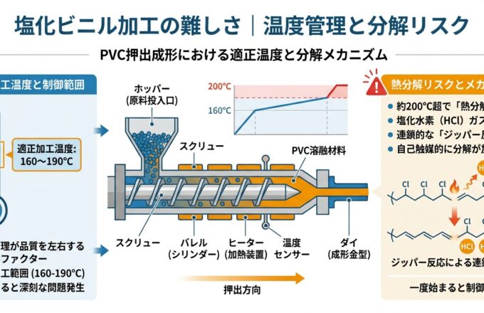 PVC押出成形の特性と設計注意点｜押出成形.com｜プラスチック押出成形の試作・量産・二次加工