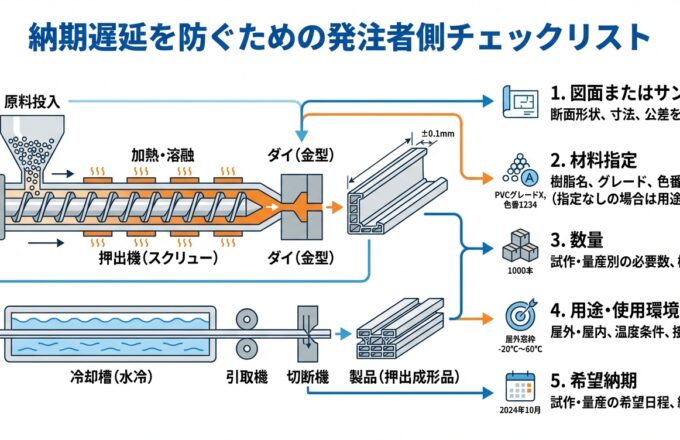 押出成形の納期はどれくらい？試作・量産別スケジュール｜押出成形.com｜プラスチック押出成形の試作・量産・二次加工