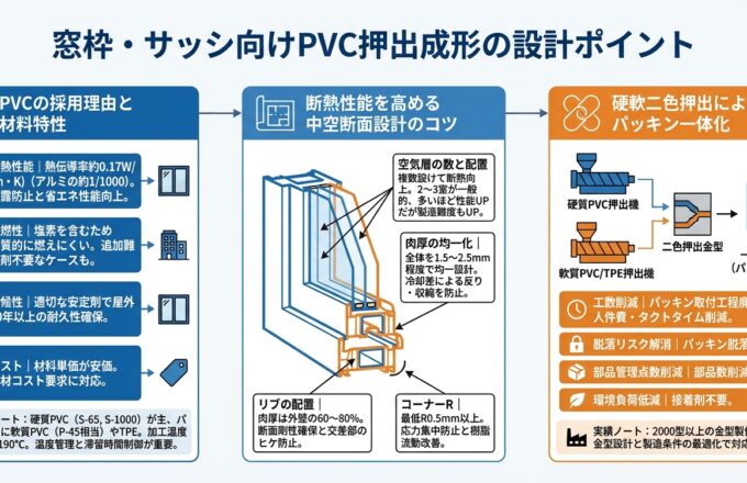建材向け押出成形｜窓枠・サッシ設計の要点｜押出成形.com｜プラスチック押出成形の試作・量産・二次加工