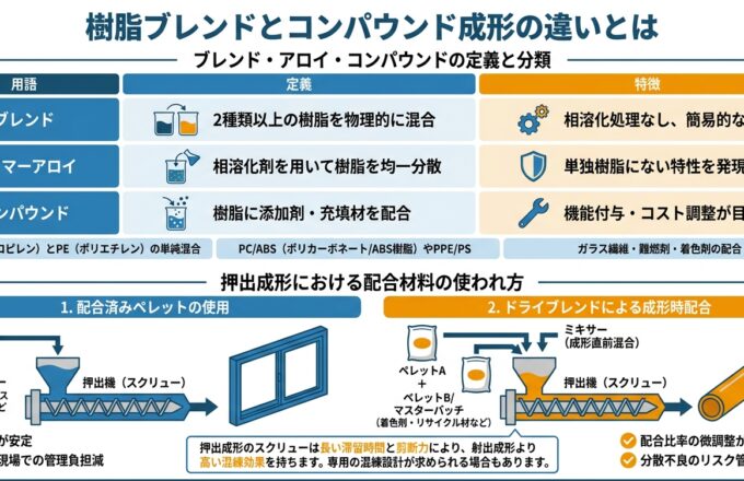 樹脂ブレンド・コンパウンドとは？配合技術の基礎｜押出成形.com｜プラスチック押出成形の試作・量産・二次加工
