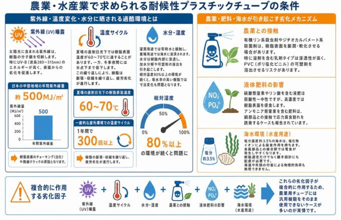 農業用チューブ押出成形｜耐候性・耐薬品性の選び方｜押出成形.com｜プラスチック押出成形の試作・量産・二次加工